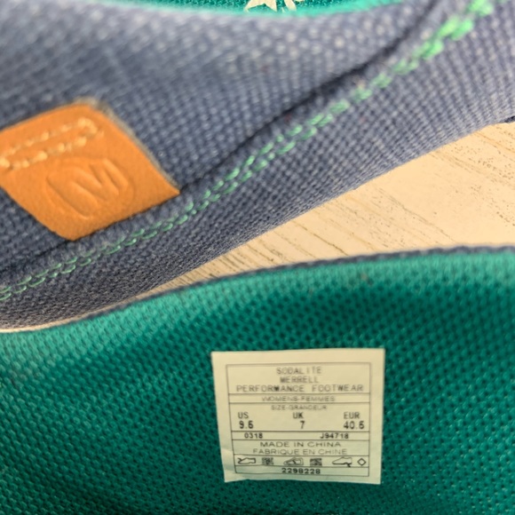 MERRELL Monument Inde Blue Canvas Shoe 9.5 - Picture 7 of 8